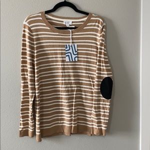 NWT elbow patch stripped sweater from stitch fix